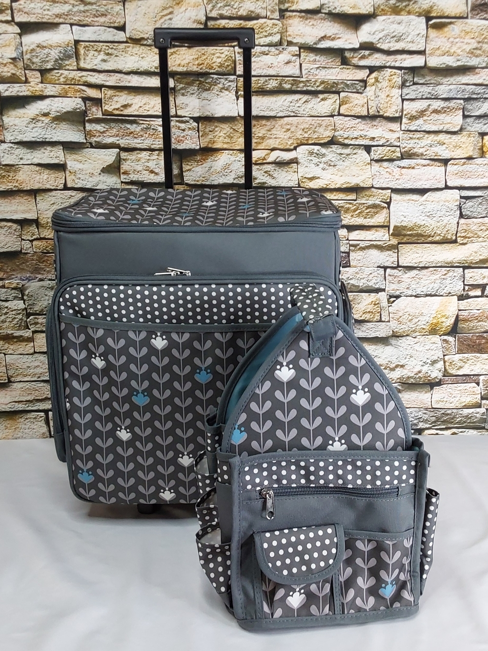 'MARY CRAFT' DELUXE STORAGE ROLLER CADDY & TOTE BAG SCRAPBOOKING,STENCILS, ect.